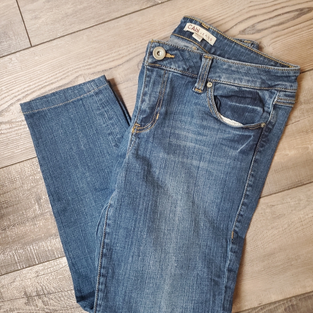 CAbi Skinny Jeans Heritage Wash Mid rise Stretch Size 8